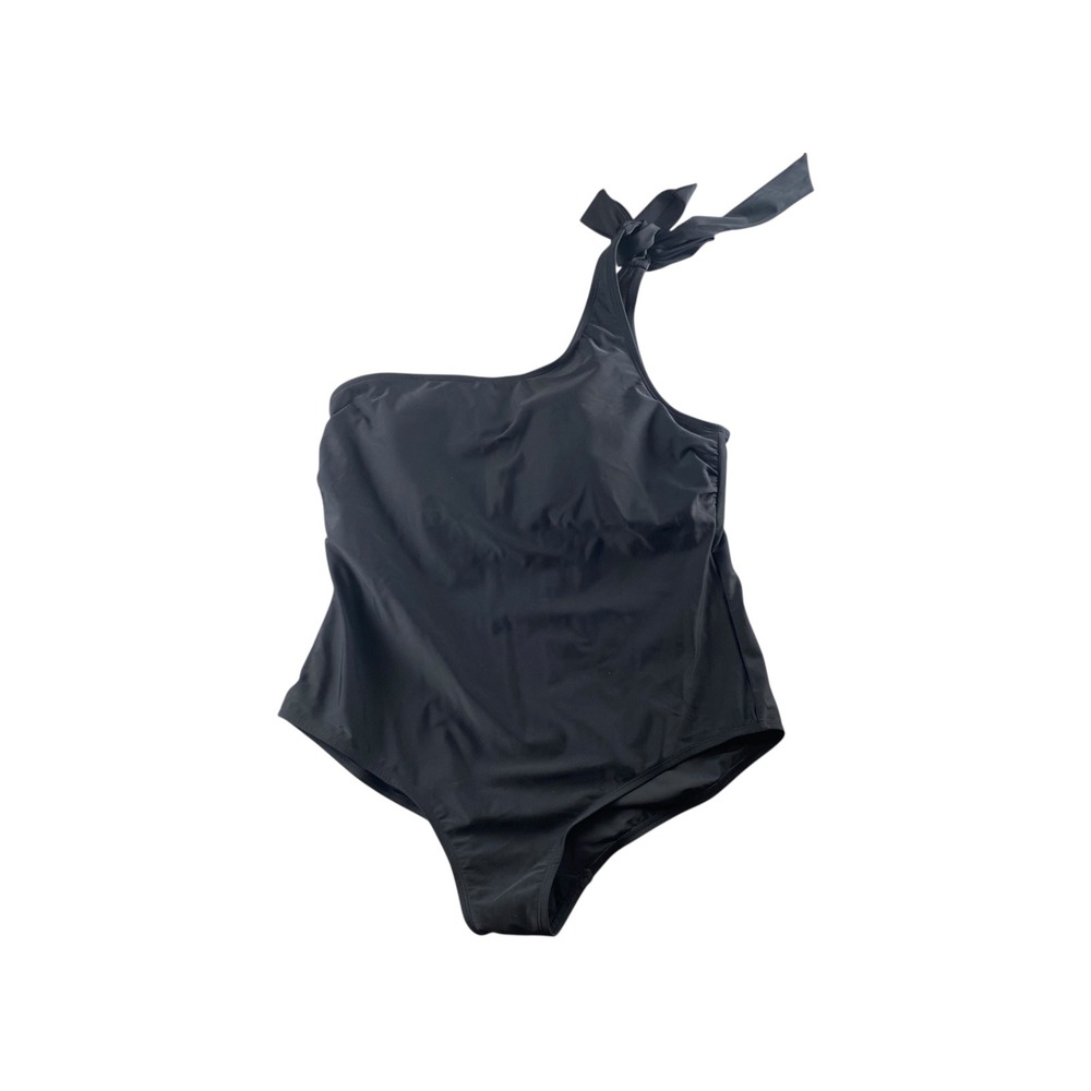 Kona Sol Womens Black One Shoulder Tie Swimsuit‎ Size 22W
